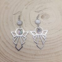 Boucles d'oreilles anges cristal de roche et nacre
