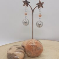 Boucles d'oreilles pierre de lune boules