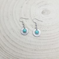 Boucles d'oreilles turquoises rondes