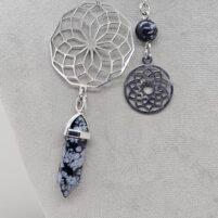 Pendule mandala obsidienne mouchetée